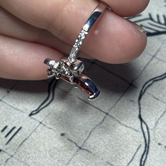 925 Sterling Silver Gem Butterfly Ring Size 10 - Picture 8 of 8